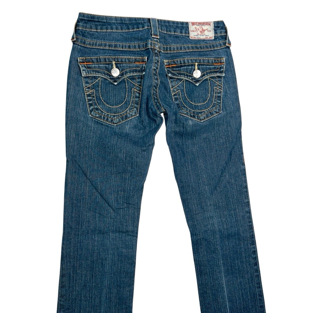 True Religion Billy Straight Jeans Womens Size 27 Western Rodeo School Denim - Picture 13 of 14